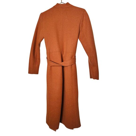 JUSTFAB Camel Brown Knit Side Pockets Tie Waist Drape Coat Size Small - Picture 8 of 16